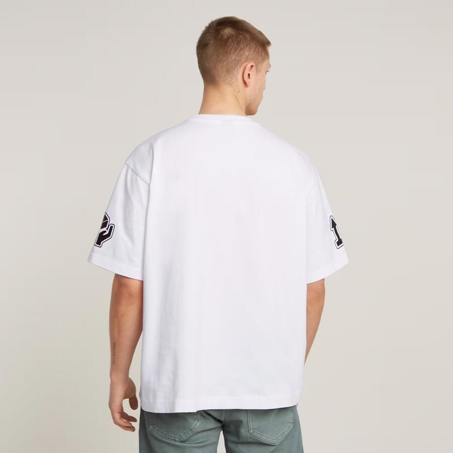 G-Star RAW Barcode Boxy T-Shirt Wit Heren