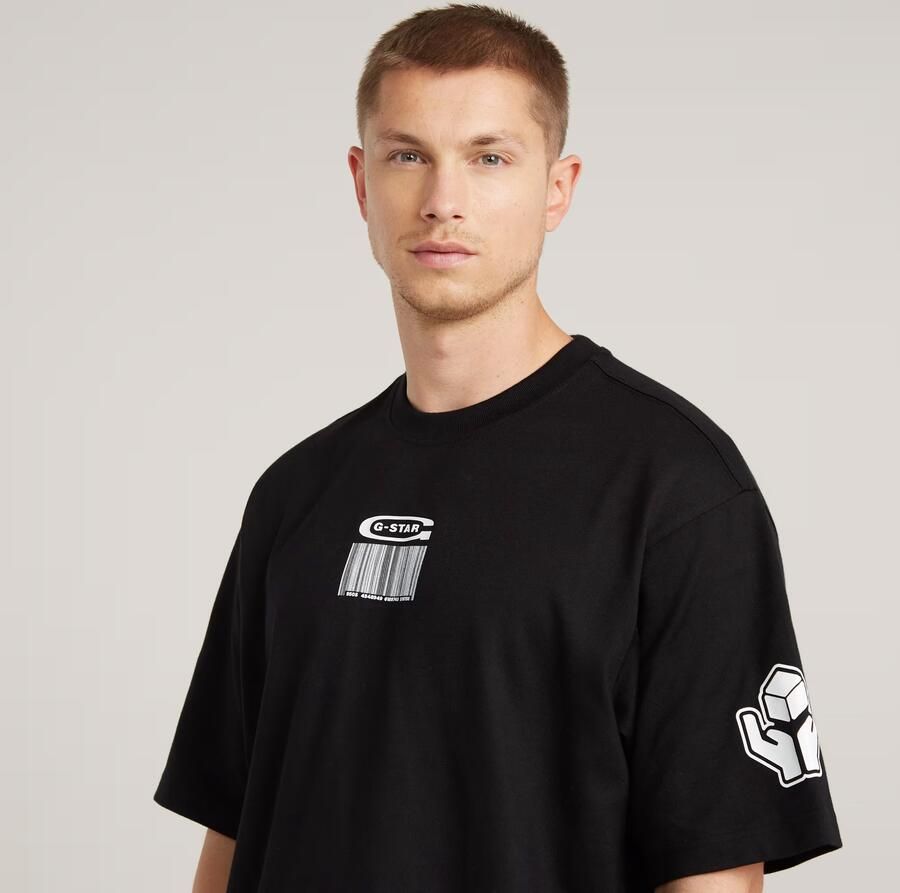 G-Star RAW Barcode Boxy T-Shirt Zwart Heren - Foto 3