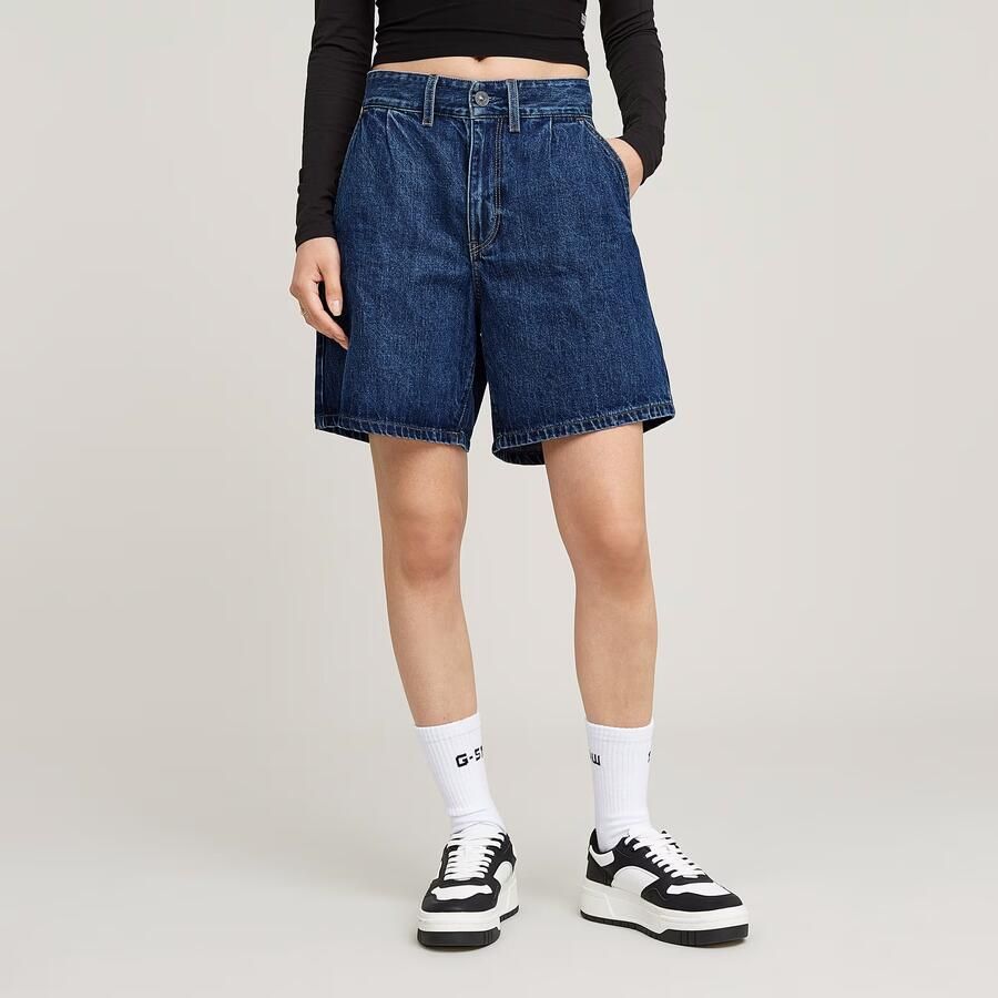 G-Star Raw Relaxed fit korte jeans met bandplooien model 'Barrel Utility'