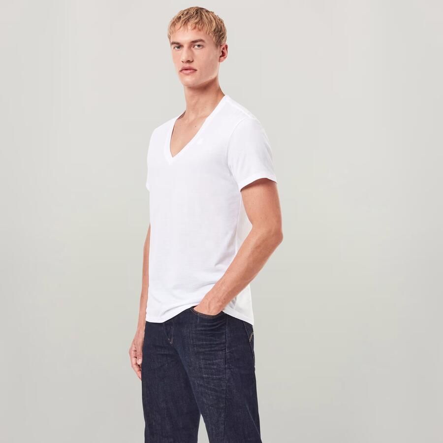 G-Star RAW Shirt met V-hals Base htr v t s s 2-pack (2-delig Set van 2)