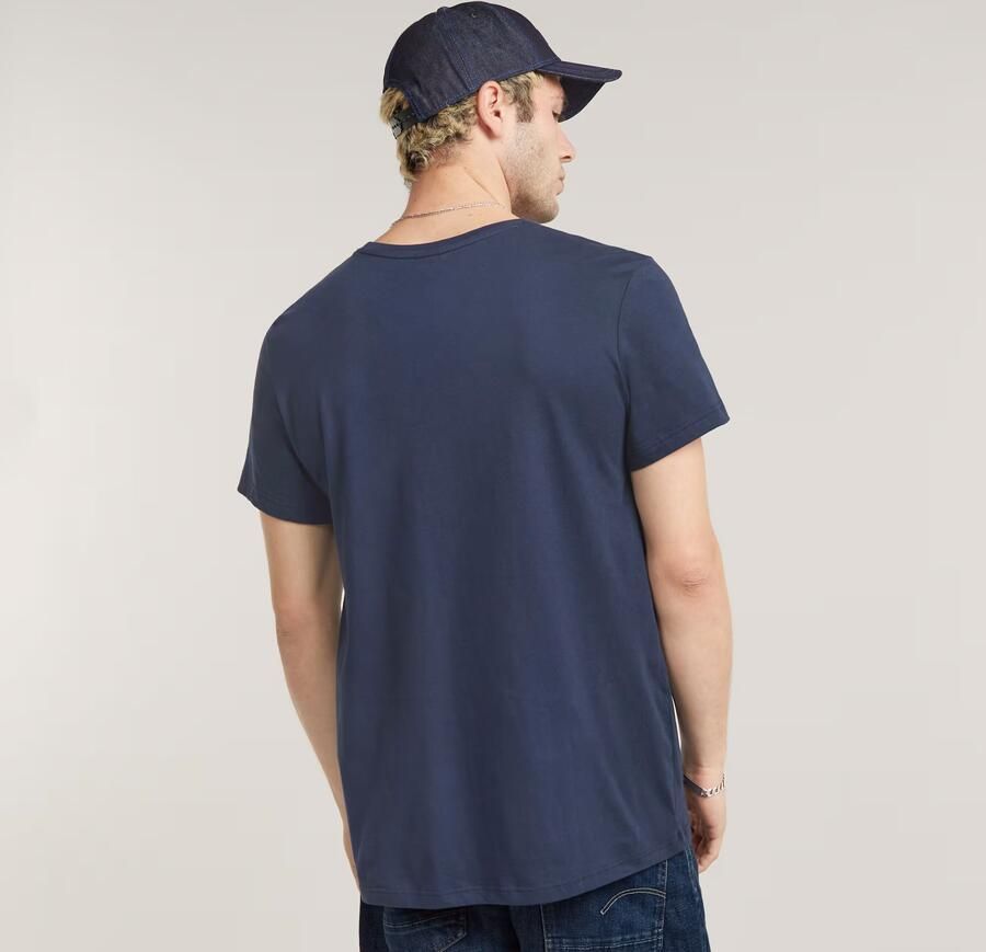 G-Star Heren Basic Ronde Hals T-Shirt Blue Heren - Foto 5