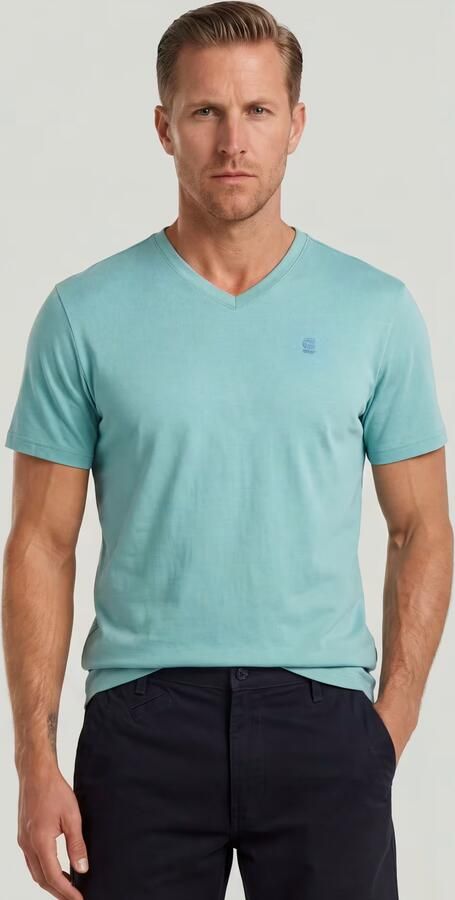 G-Star RAW Base-S V T-Shirt Midden blauw Heren - Foto 5