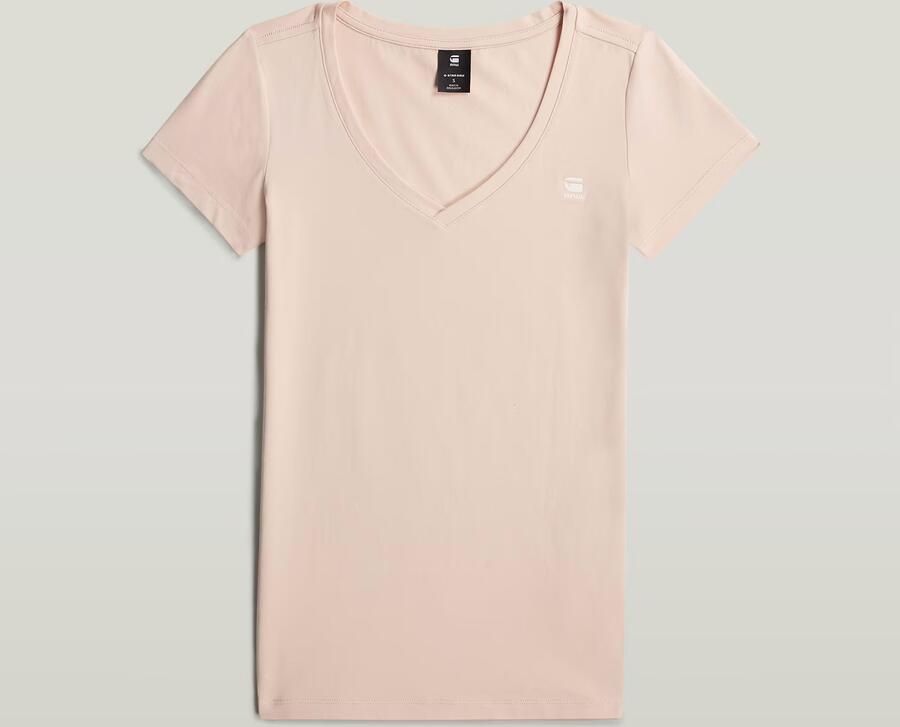 G-Star RAW Shirt met V-hals Base v t wmn cap sl met kleine logoprint voor