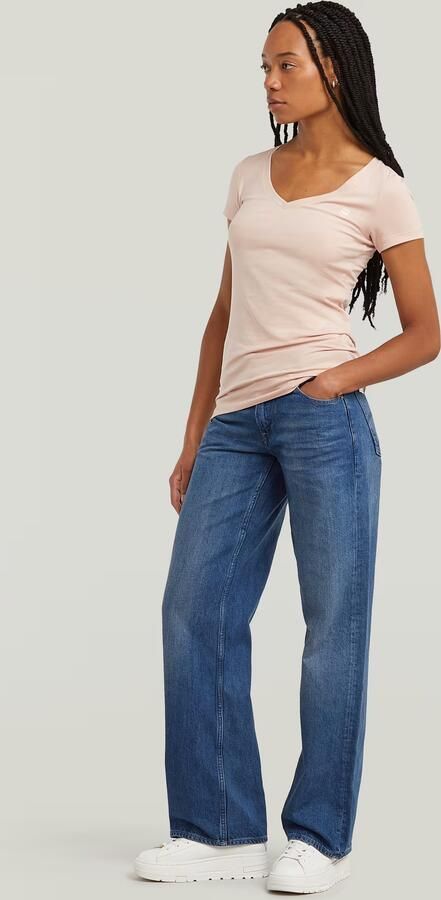 G-Star RAW Shirt met V-hals Base v t wmn cap sl met kleine logoprint voor - Foto 5