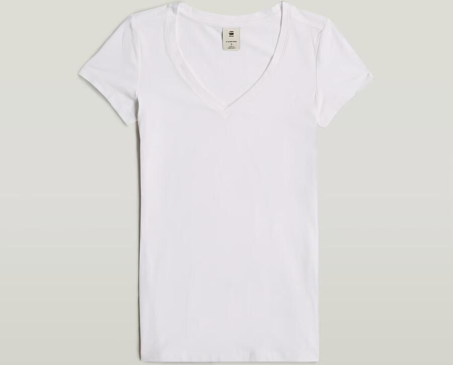 G-Star RAW Shirt met V-hals Base v t wmn cap sl met kleine logoprint voor - Foto 6