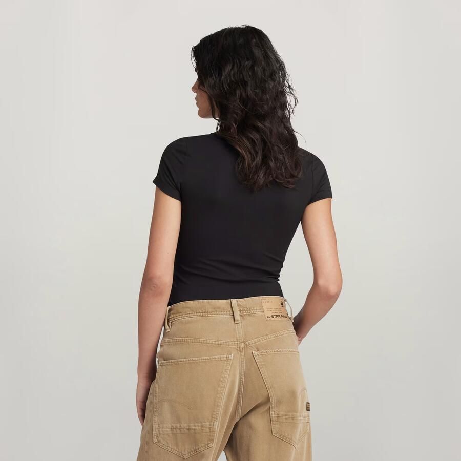 G-Star RAW Shirt met V-hals Base v t wmn cap sl met kleine logoprint voor - Foto 2