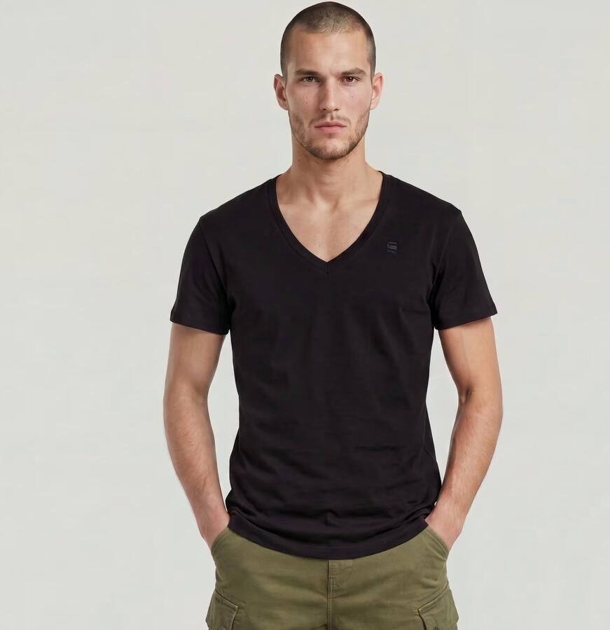G-Star RAW Base V-Hals T-Shirt Set Van Twee Zwart Heren - Foto 5