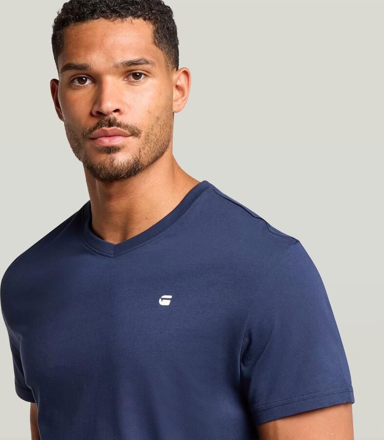 G-Star RAW Base V T-shirt Donkerblauw Heren - Foto 2