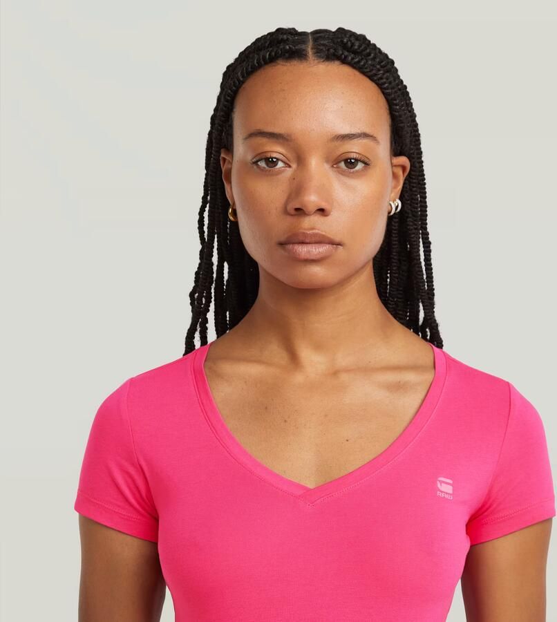 G-Star RAW Shirt met V-hals Base v t wmn cap sl met kleine logoprint voor - Foto 3