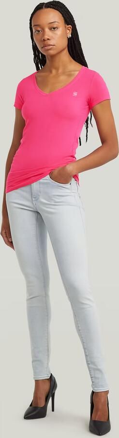 G-Star RAW Shirt met V-hals Base v t wmn cap sl met kleine logoprint voor - Foto 5