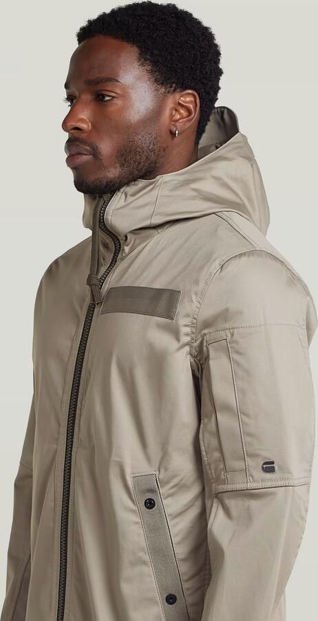 G-Star RAW Batt Hooded Overshirt Beige Heren - Foto 4