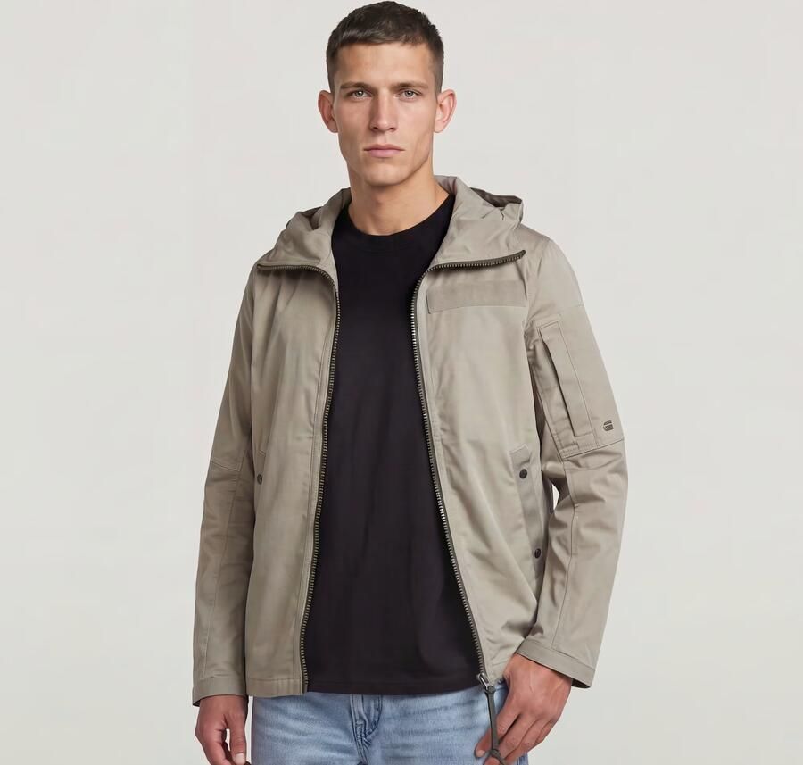 G-Star RAW Batt Hooded Overshirt Beige Heren - Foto 3