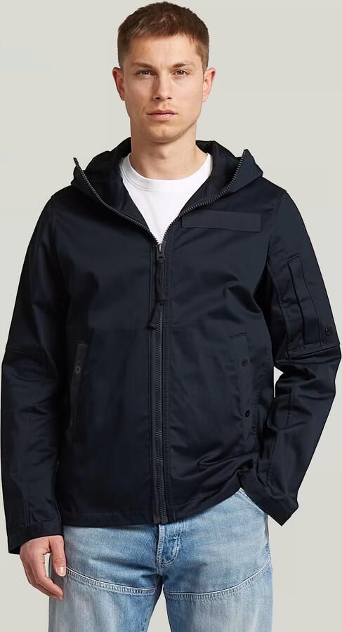 G-Star RAW Batt Hooded Overshirt Donkerblauw Heren