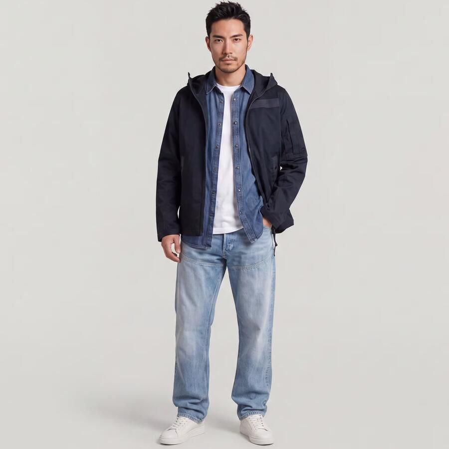 G-Star RAW Batt Hooded Overshirt Donkerblauw Heren - Foto 3