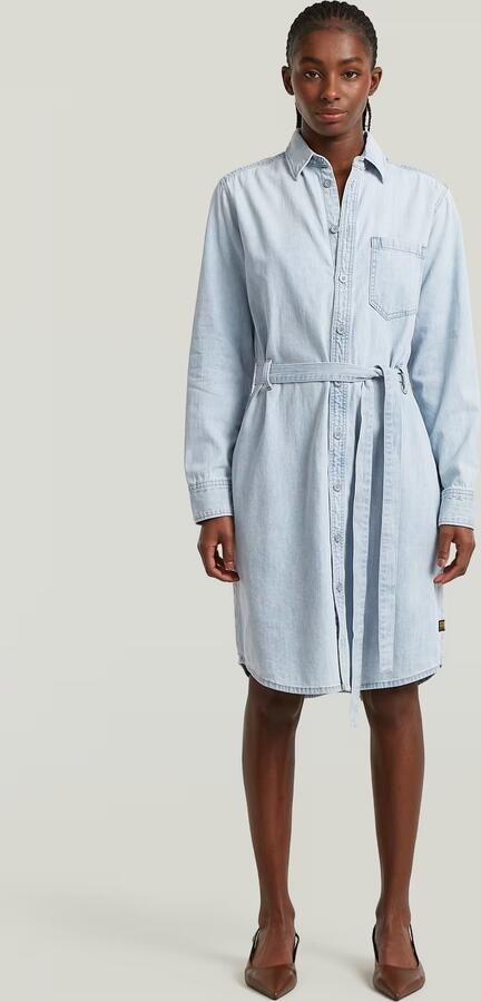 G-Star RAW Belt Overhemdjurk Lichtblauw Dames