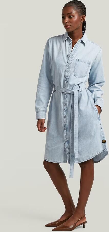 G-Star RAW Belt Overhemdjurk Lichtblauw Dames - Foto 7
