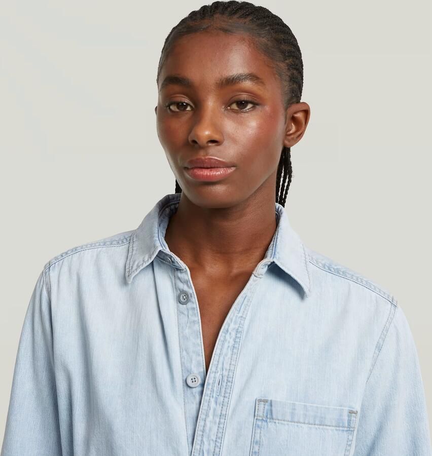 G-Star RAW Belt Overhemdjurk Lichtblauw Dames - Foto 3