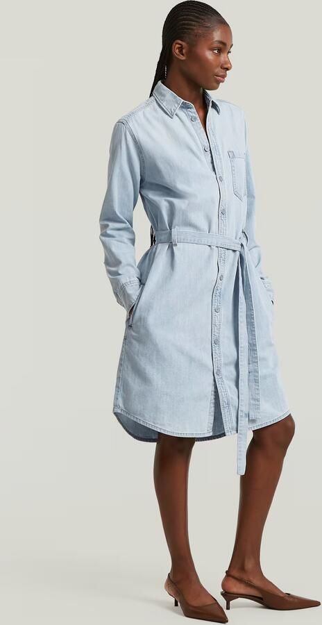 G-Star RAW Belt Overhemdjurk Lichtblauw Dames - Foto 5