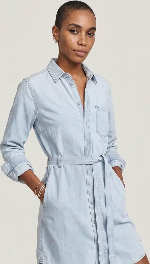 G-Star RAW Belt Overhemdjurk Lichtblauw Dames - Foto 6
