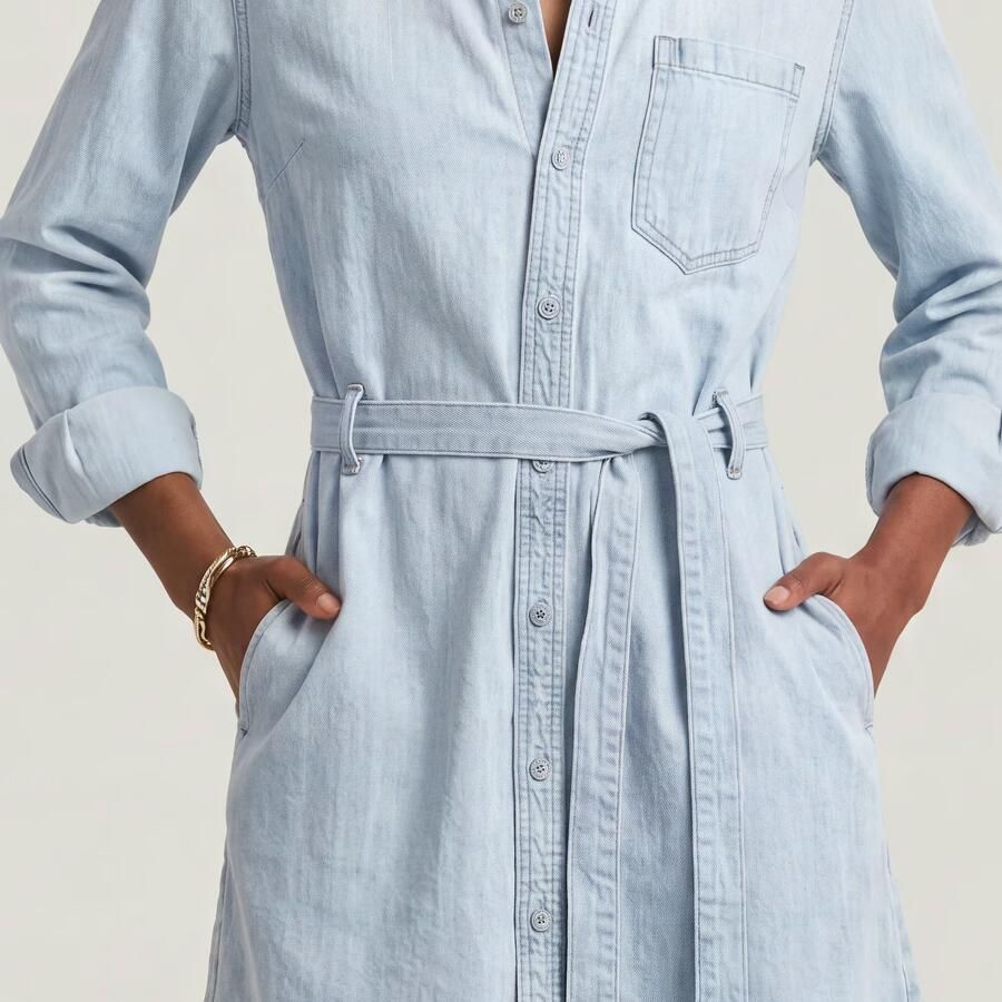 G-Star RAW Belt Overhemdjurk Lichtblauw Dames - Foto 3