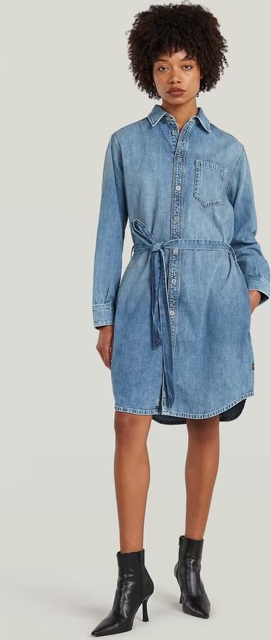 G-Star RAW Belt Overhemdjurk Midden blauw Dames - Foto 5