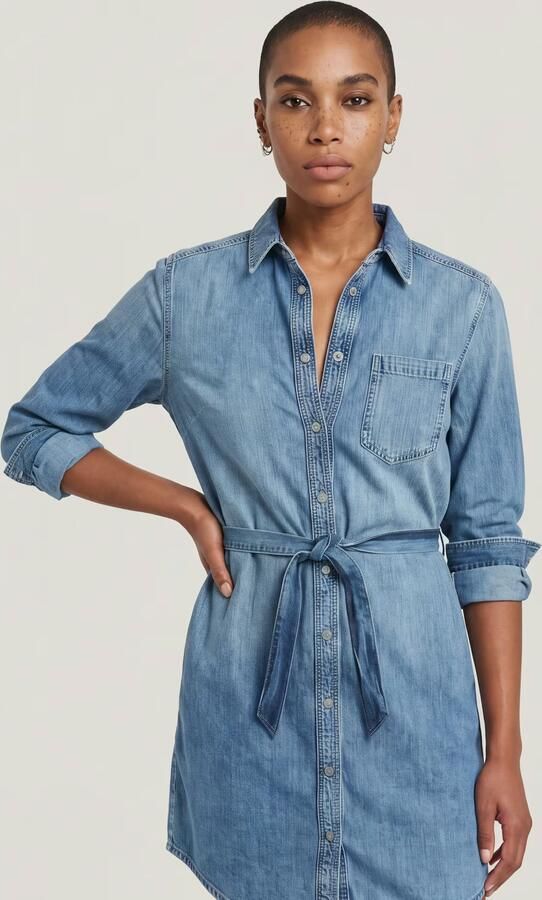 G-Star RAW Belt Overhemdjurk Midden blauw Dames - Foto 6