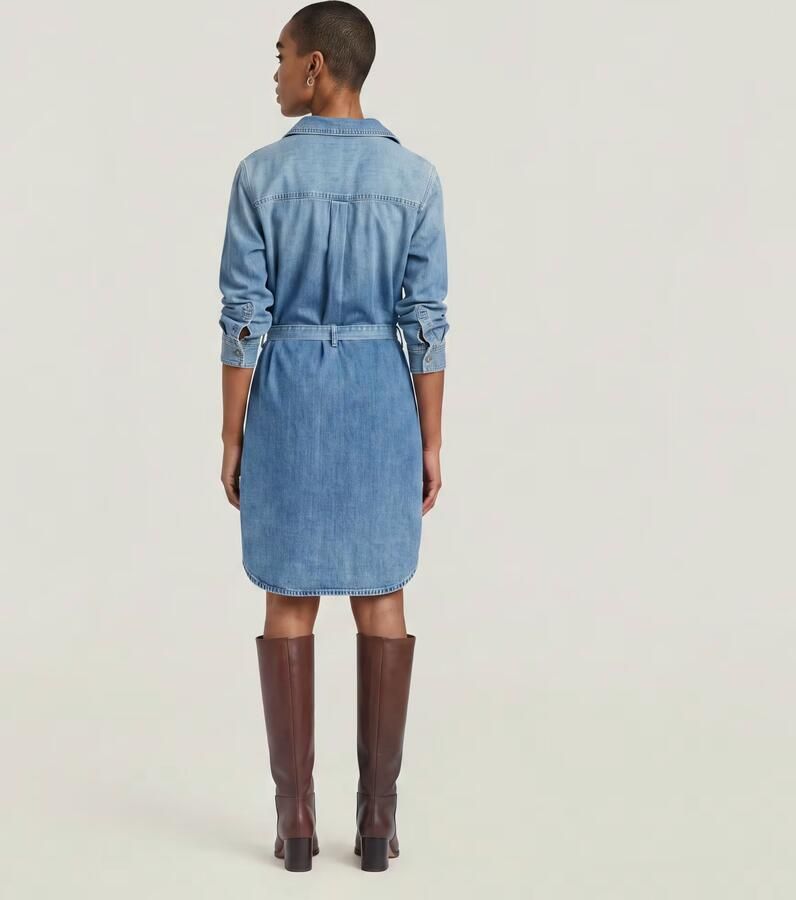 G-Star RAW Belt Overhemdjurk Midden blauw Dames - Foto 5
