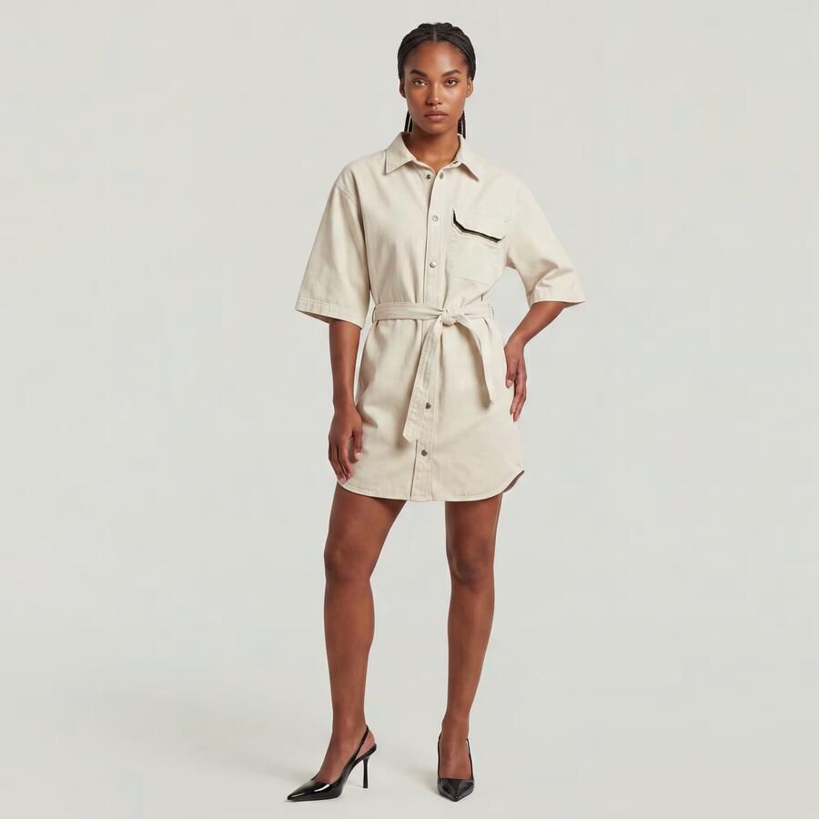 G-Star RAW Belted Army Overhemdjurk Beige Dames - Foto 3