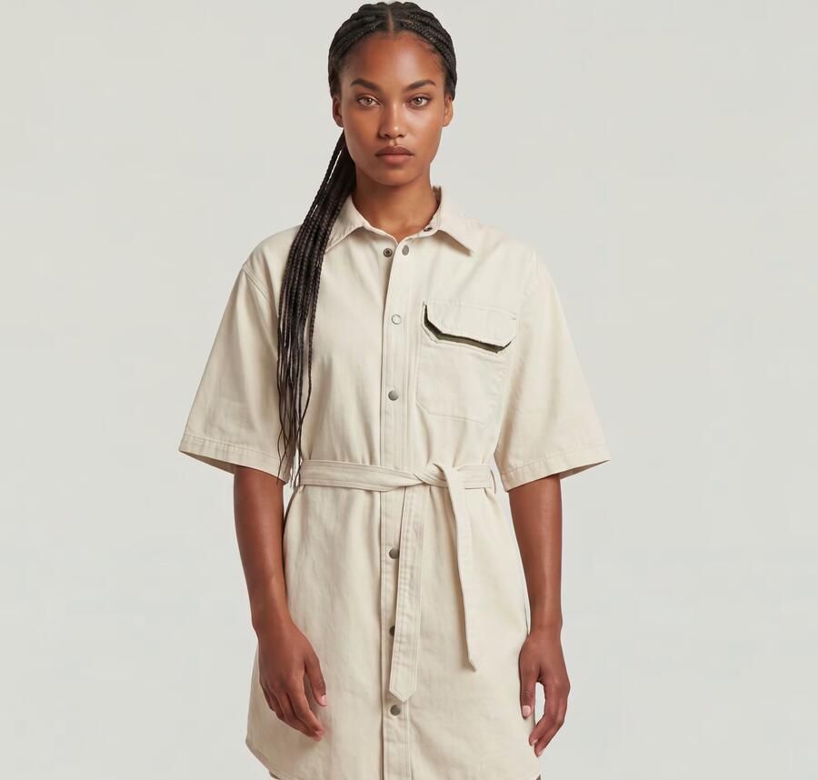 G-Star RAW Belted Army Overhemdjurk Beige Dames - Foto 4