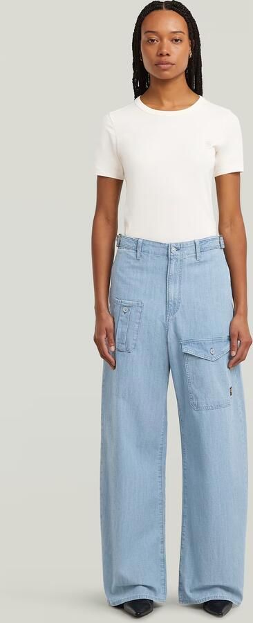 G-Star RAW Belted Cargo Loose Jeans Lichtblauw Dames - Foto 6