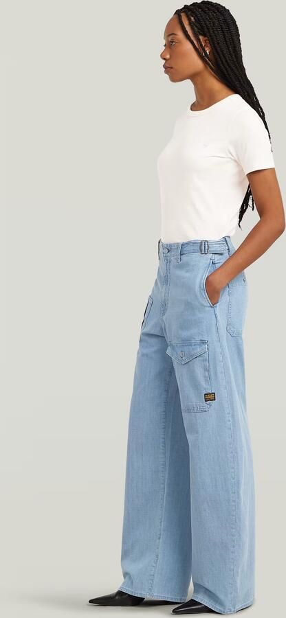 G-Star RAW Belted Cargo Loose Jeans Lichtblauw Dames - Foto 5