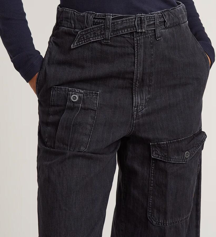 G-Star RAW Belted Cargo Loose Jeans Zwart Dames - Foto 4