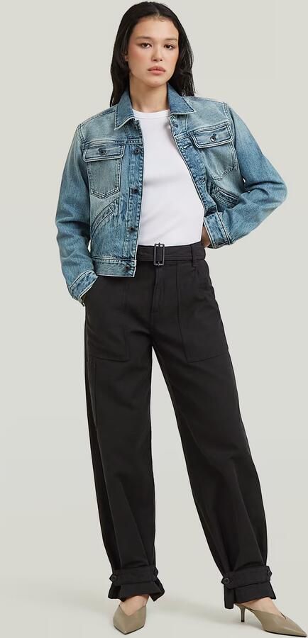G-Star RAW Belted Fatigue Loose Jeans Zwart Dames - Foto 7