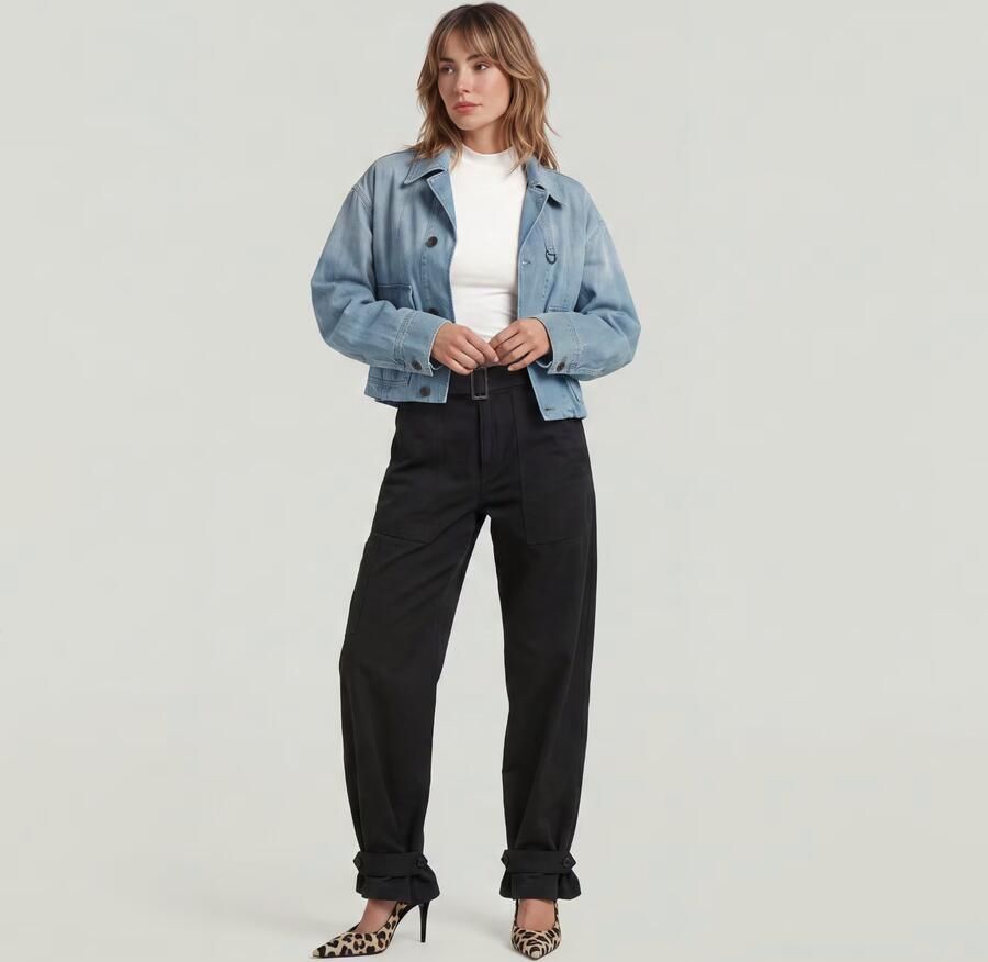 G-Star RAW Belted Fatigue Loose Jeans Zwart Dames - Foto 4
