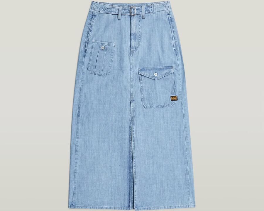 G-Star RAW Belted Long Cargorok Lichtblauw Dames - Foto 3