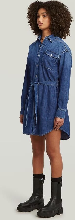 G-Star RAW Belted Overhemdjurk Donkerblauw Dames - Foto 8