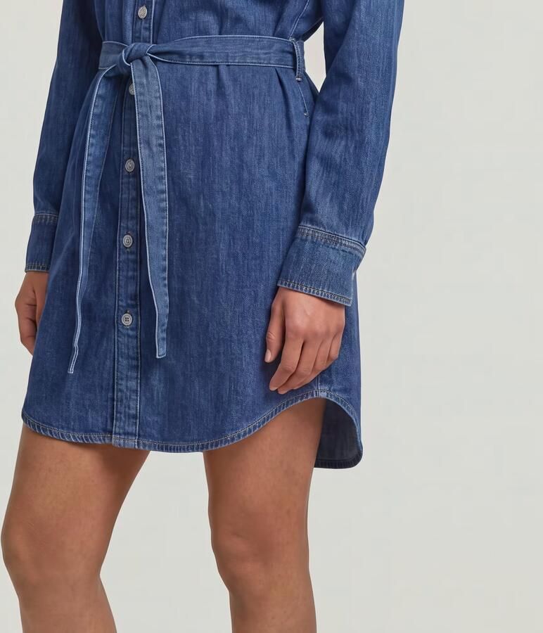 G-Star RAW Belted Overhemdjurk Donkerblauw Dames - Foto 5