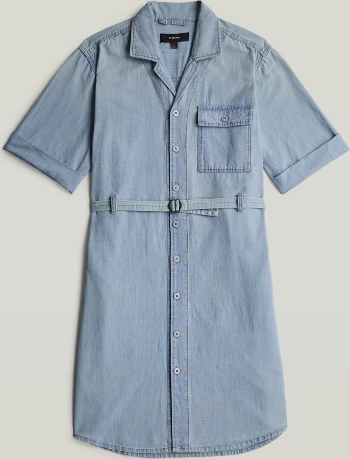 G-Star RAW Belted Overhemdjurk Lichtblauw Dames