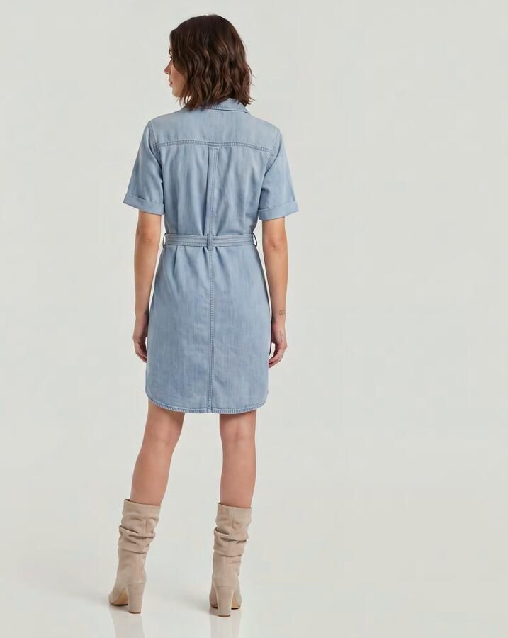 G-Star RAW Belted Overhemdjurk Lichtblauw Dames - Foto 4