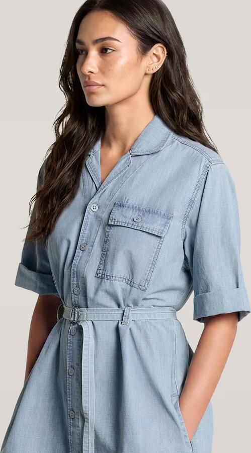 G-Star RAW Belted Overhemdjurk Lichtblauw Dames - Foto 4