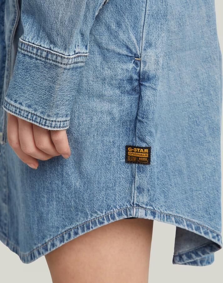G-Star RAW Belted Overhemdjurk Midden blauw Dames - Foto 4