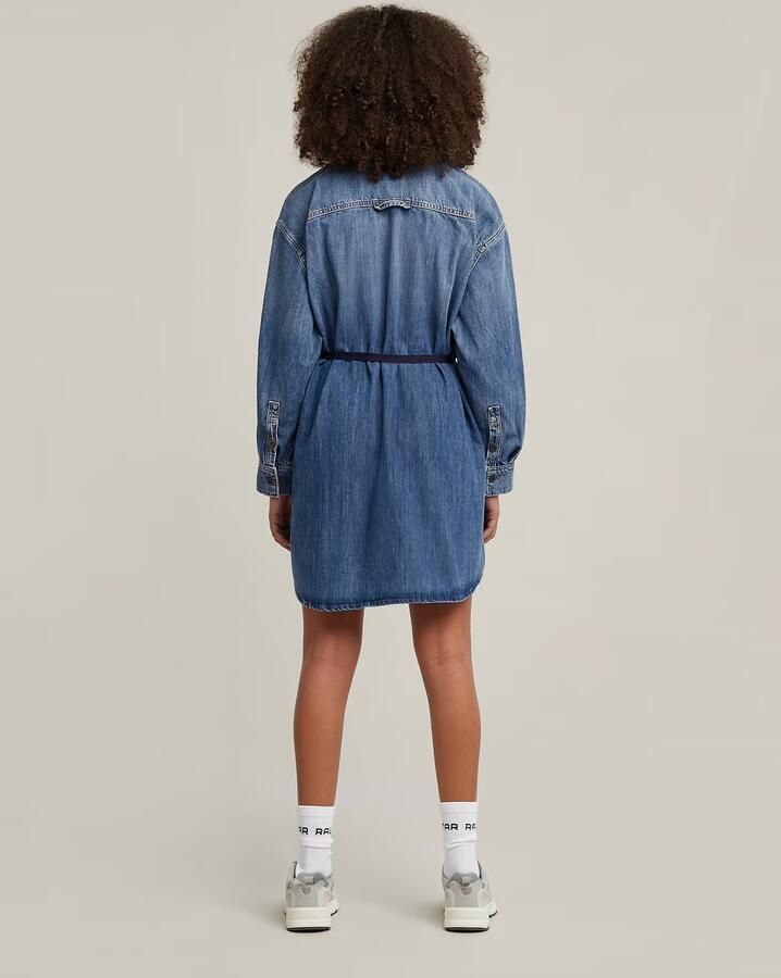 G-Star RAW Belted Oversized Spijkerjurk Midden blauw Dames - Foto 5