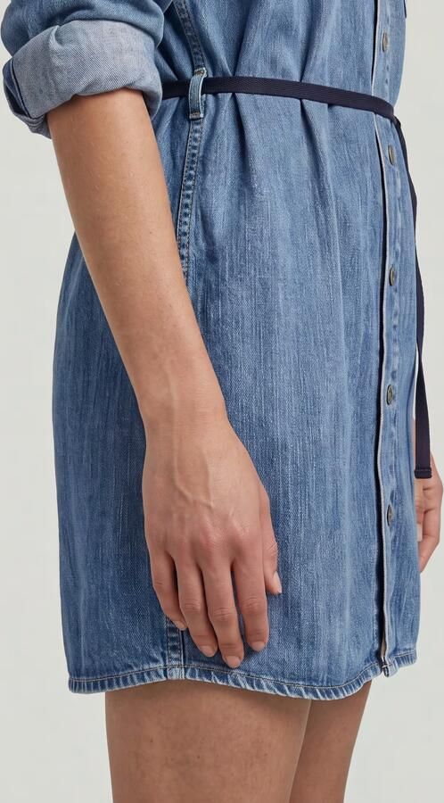 G-Star RAW Belted Oversized Spijkerjurk Midden blauw Dames - Foto 5