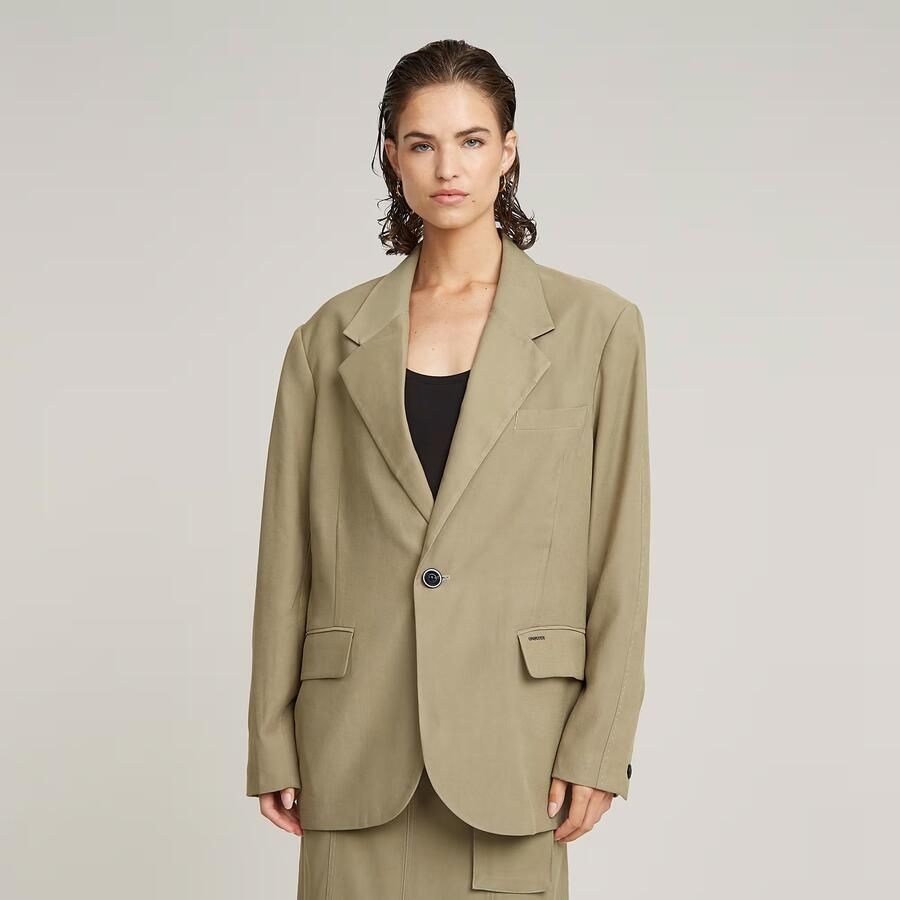 G-Star RAW Big Boyfriend Blazer Groen Dames
