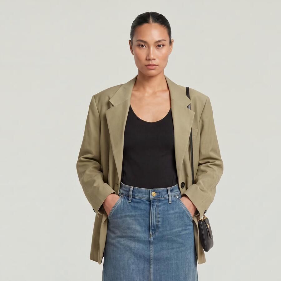 G-Star RAW Big Boyfriend Blazer Groen Dames - Foto 3