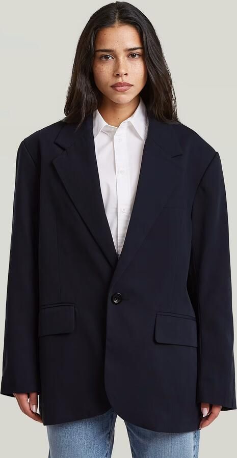 G-Star RAW Big Boyfriend Oversized Blazer Donkerblauw Dames - Foto 7