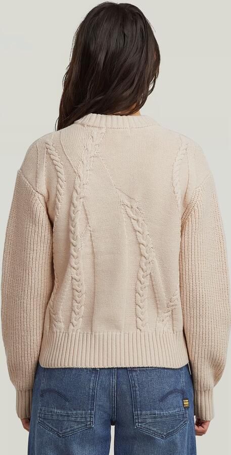 G-Star RAW Big Cable Knit Pullover Wit Dames - Foto 6