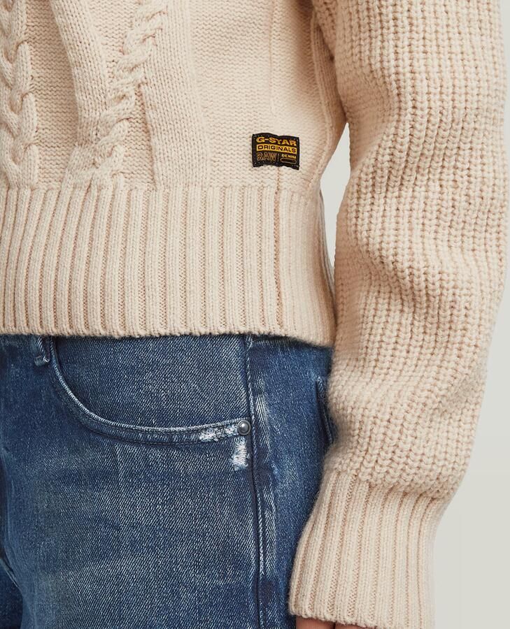 G-Star RAW Big Cable Knit Pullover Wit Dames - Foto 3