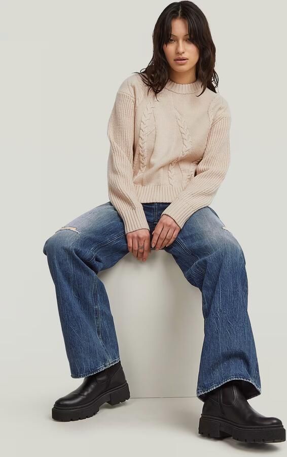 G-Star RAW Big Cable Knit Pullover Wit Dames - Foto 5