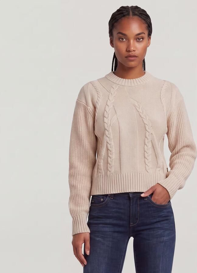 G-Star RAW Big Cable Knit Pullover Wit Dames - Foto 5